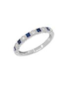 Lord & Taylor 14k White Gold Sapphire And Diamond Eternity Ring, 0.12 Tcw
