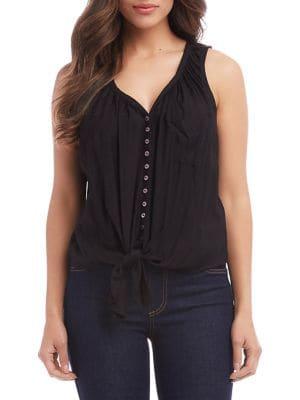 Karen Kane Sleeveless Tie-front Top