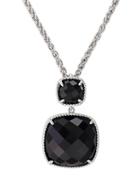 Effy Sterling Silver And Onyx Drop Pendant Necklace