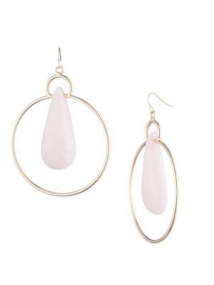 Trina By Trina Turk Scenic Route Goldtone & Pink Acrylic Teardrop Earrings