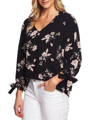 Cece Meadow Monet Etched Floral Blouse