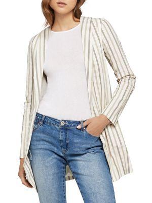 Bcbgeneration Open-front Herringbone Stripe Jacket