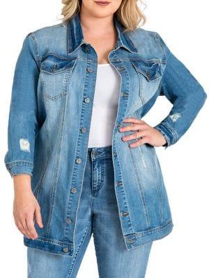 Standards And Practices Plus Long Denim Jacket