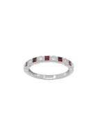 Lord & Taylor Diamond, Ruby And 14k White Gold Band Ring