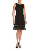 Calvin Klein Laser Cut Fit And Flare Dress