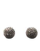 Lord & Taylor Sterling Silver And Marcasite Fireball Button Earrings