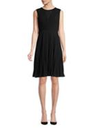 Anne Klein Directional-pleat Fit-&-flare Dress