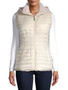 Gallery Quilted Faux Fur Hooded Vest