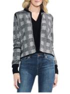 Vince Camuto Kiss-front Plaid Sweater Jacket