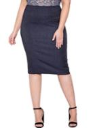Addition Elle Michel Studio Textured Back-slit Skirt