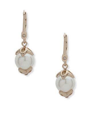 Ivanka Trump Faux Pearl And Crystal Drop Earrings