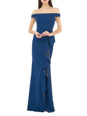 Carmen Marc Valvo Infusion Off-the-shoulder Mermaid Gown