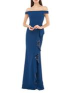 Carmen Marc Valvo Infusion Off-the-shoulder Mermaid Gown