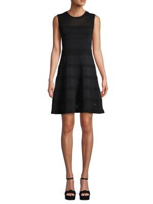 Vince Camuto Sleeveless Mesh Mini Fit-&-flare Dress