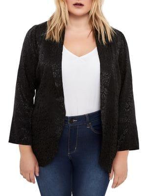 Addition Elle Michel Studio Plus Jacquard Shawl Collared Blazer