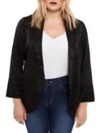 Addition Elle Michel Studio Plus Jacquard Shawl Collared Blazer
