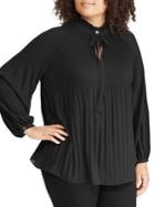 Lauren Ralph Lauren Plus Georgette Tie-neck Top