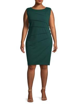Calvin Klein Plus Starburst-stitch Sleeveless Sheath Dress