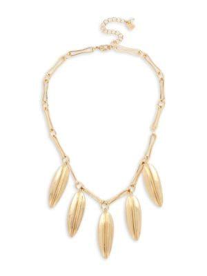 Robert Lee Morris Goddess Goldtone Sculptural Leaf Shaky Necklace