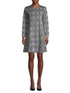 Jones New York Long-sleeve Glen Plaid A-line Dress