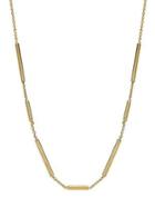 Lord & Taylor 14k Yellow Gold Square Tube On Chain Necklace