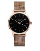 Rosefield Mercer Analog Stainless Steel Mesh Bracelet Watch