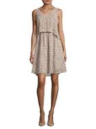 B Collection By Bobeau Geo-print Popover Crepe Dress
