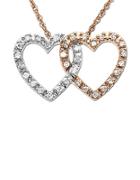 Lord & Taylor Diamond Double Heart Pendant Necklace