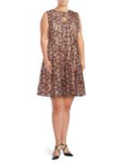 Gabby Skye Printed Jewelneck Dress