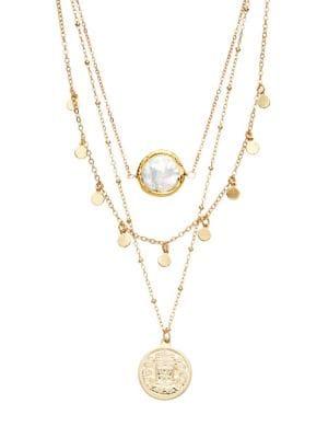 Design Lab Goldtone Layered Pendant Necklace