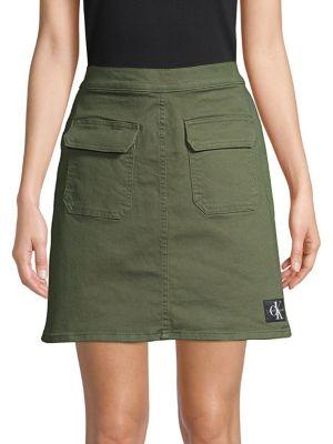 Calvin Klein Patch Pocket A-line Mini Skirt