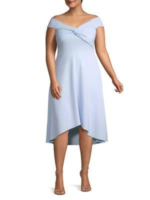 Quiz Curve Plus High-low Off-the-shoulder A-line Dress