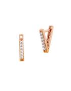Lucky Brand Under The Influence Pave Crystal Delicate Triangle Earrings