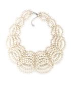 Carolee 6mm White Round Faux Pearl Collar Necklace