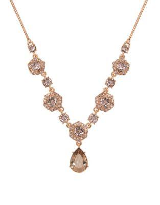 Givenchy Rose Gold-tone Crystal Pendant Necklace