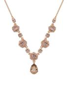 Givenchy Rose Gold-tone Crystal Pendant Necklace