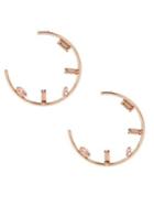 Bcbgeneration Haute Hangers Stone Cluster Open Hoop Earrings