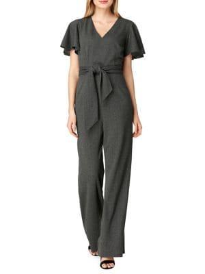 Tahari Arthur S. Levine Flutter Sleeve Knit Jumpsuit