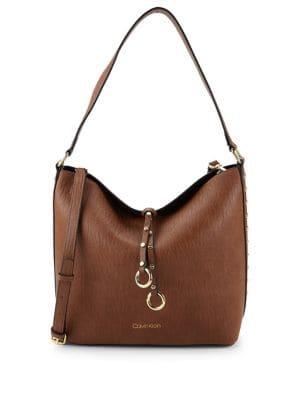 Calvin Klein Leather Hobo With Zip Pouch