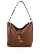 Calvin Klein Leather Hobo With Zip Pouch