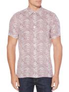 Perry Ellis Condensed Paisley Short-sleeve Linen Button-down Shirt
