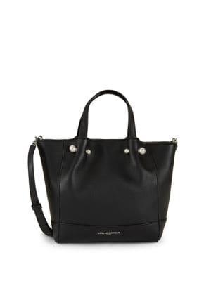 Karl Lagerfeld Paris Convertible Pearl Leather Satchel