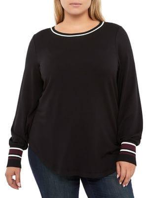 Addition Elle Love And Legend Plus Fashion Striped Knit Top