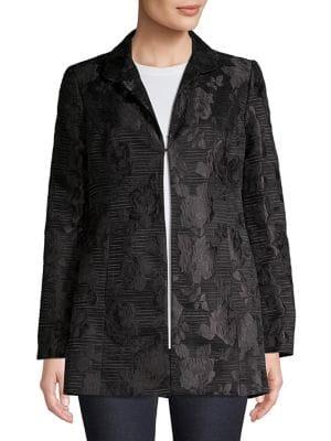 Nipon Boutique Tonal Floral Jacquard Jacket