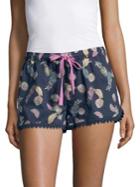 Pj Salvage Lace-trimmed Cotton Shorts
