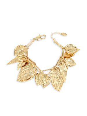 Miriam Haskell Coral Reign Goldtone Charm Link Bracelet