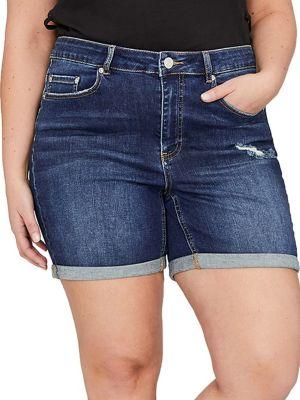 Addition Elle Love And Legend Plus Distressed Denim Shorts