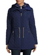 Laundry By Shelli Segal Quilted Zipped Hooded Jacket