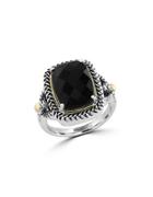 Effy Eclipse Onyx, Sterling Silver And 18k Yellow Gold Ring