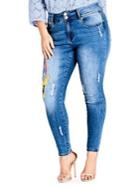 City Chic Plus Summer Paradise Skinny Jeans